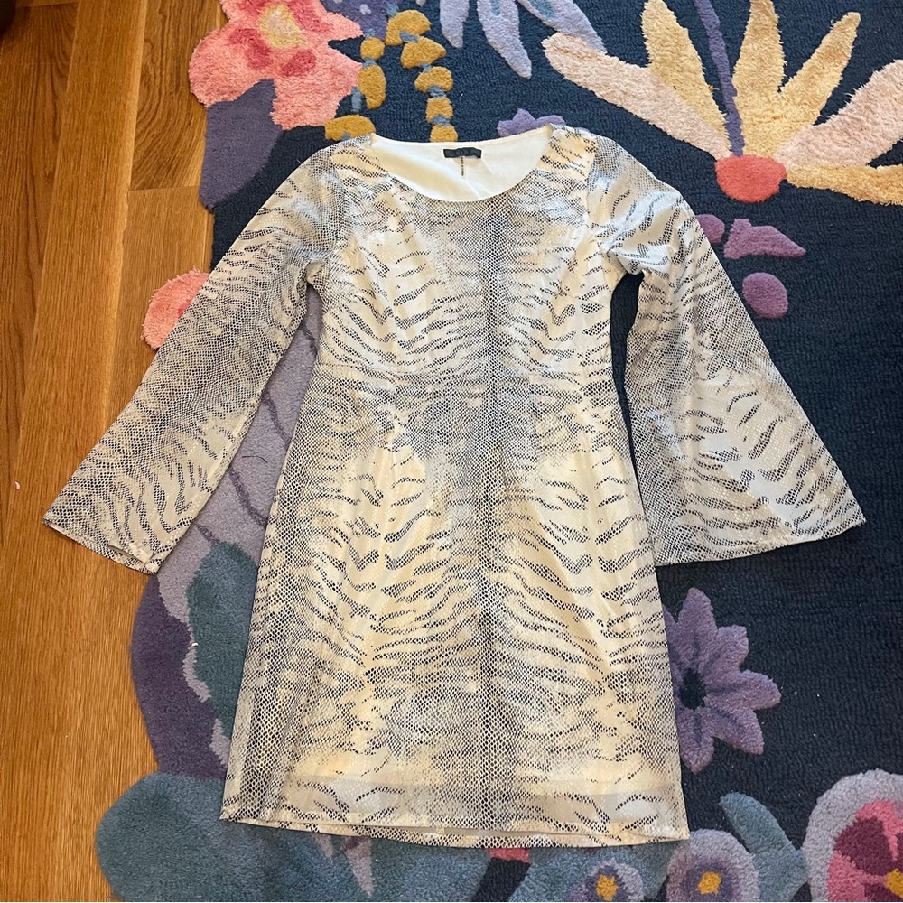 TOV Snakeskin mini dress with keyhole cutout back